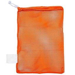 Champion Sports Bolsa de malha para equipamentos esportivos, laranja, 30 x 45 cm – Multiuso, bolsa de nylon com trava e etiqueta de identificação para bolas, praia, lavanderia