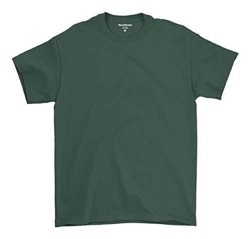 Camiseta Básica Masculina De Algodão Premium (GG, Verde Escuro)