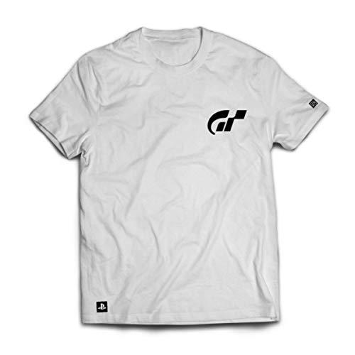 Camiseta Playstation Gran Turismo, Banana Geek, Adulto Unissex, Branco, P