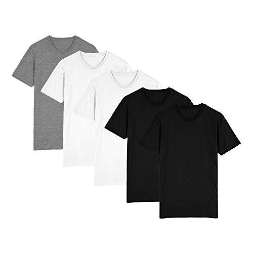 Kit Camiseta Lisa c/ 5 Peças Básicas Premium 100% Algodão Tamanho:P;Cor:Colorido;Gênero:Homem
