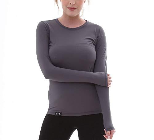 Camiseta UV Protection Feminina UV50+ Tecido Ice Dry Fit Secagem Rápida – G Cinza