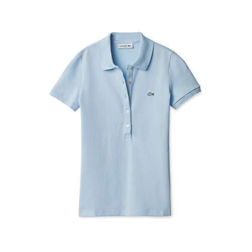 Camisa polo Lacoste feminina em minipiquet stretch, Azul Claro, GG