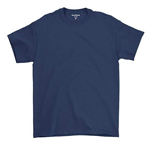 Camiseta Básica Masculina De Algodão Premium (M, Azul Marinho)