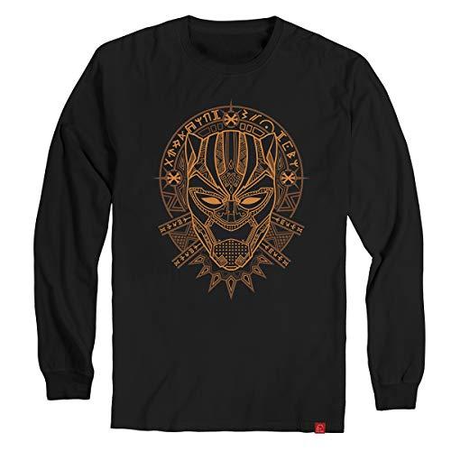 Camiseta Manga Longa Camisa Pantera Negra Wakanda Killmonger XG