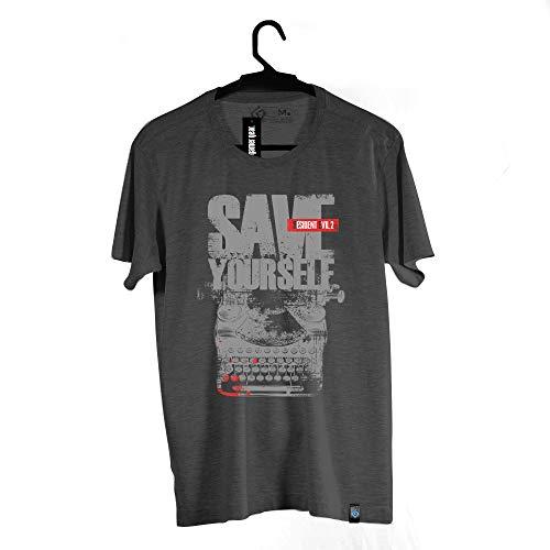 Camiseta Save Yourself, Resident Evil, Masculino, Cinza, 4G