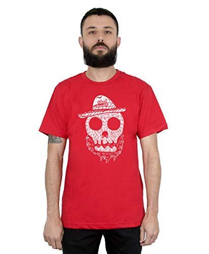 Camiseta Beard Skull, Bleed American, Masculino, Vermelho, G