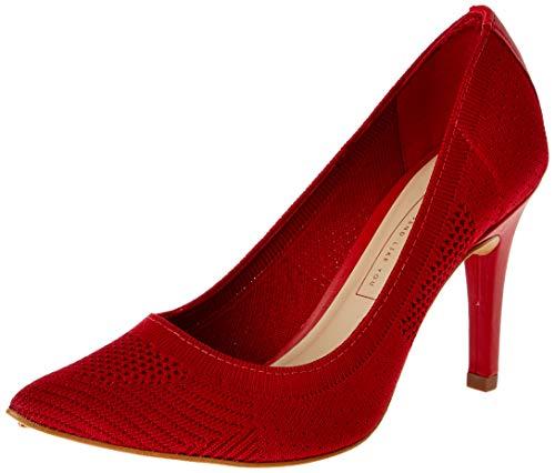 Sapato Tanara Feminino Textura Vermelho 37