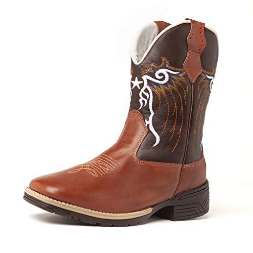 Bota Texana Country Masculina Cano Longo Cowboy Marrom (40)