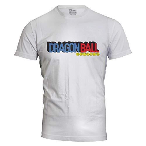 Camiseta masculina Dragon Ball Logo Branca Live Comics cor:Branco;tamanho:GG