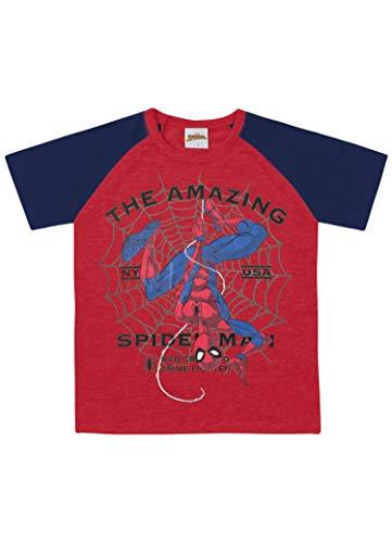 Camiseta Meia Malha Spider-Man, Fakini, Meninos, Vermelho/Marinho, 6