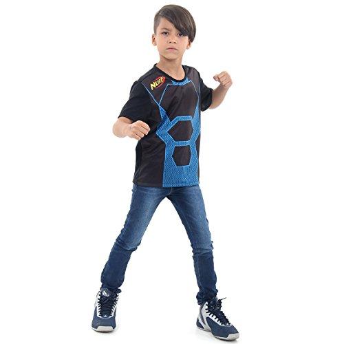Camiseta Nerf Luxo Infantil Sulamericana Fantasias Preto/Azul G 10/12 Anos