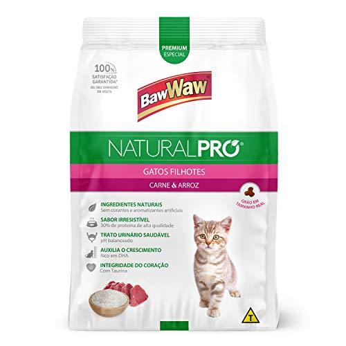 Baw Waw Natural Pró Alimento Para Gatos Filhotes  Carne E Arroz - 12x1kg