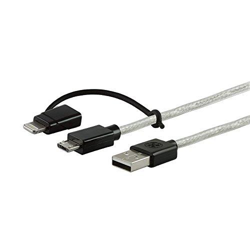 Cabo Micro USB com Adaptador Conector Lightning Pro, GE, 038162, Cinza