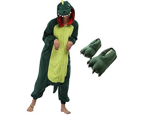 Kit Pijama Dinossauro com Pantufa Verde Jogo Free Fire Tamanho: M 40-42