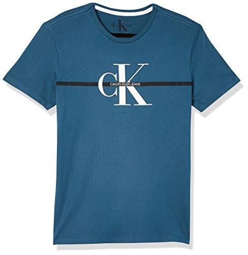 Camiseta Manga Curta Faixa, Calvin Klein, Masculino, Azul, GGG