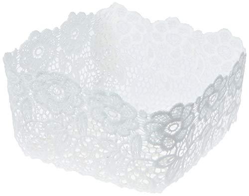 Cesta com Forma de Crochê Delicate Lyor Branco 16 x 9 cm Plástico