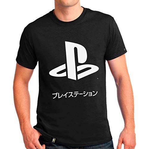 Camiseta Playstation Katakana - Banana Geek  Preto Xg   Banana Geek Preto