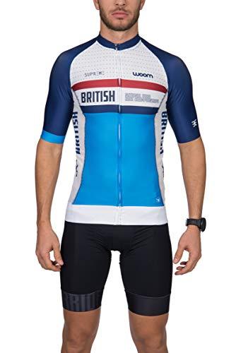 Camisa Ciclismo Supreme British Woom Homens P Branco/ Azul Marinho