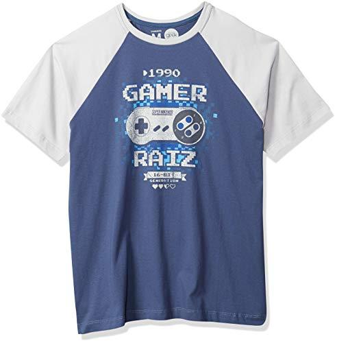 Camiseta Gamer Raiz, Studio Geek, Adulto Unissex, Azul/Cinza, P
