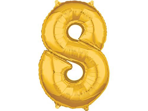 Balão Metalizado Midshape Numero 8 Dourado Pack Regina Dourado