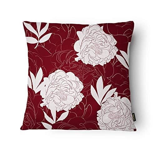 Capa de Almofada Floral Belchior Uniq Silk Home Vermelho/Off White 43 X 43 Cm, Silk Home