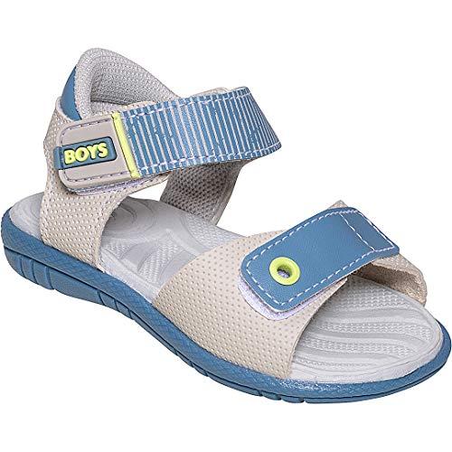Sandália com Velcro, Pimpolho, Meninos, Cinza/Azul, 18