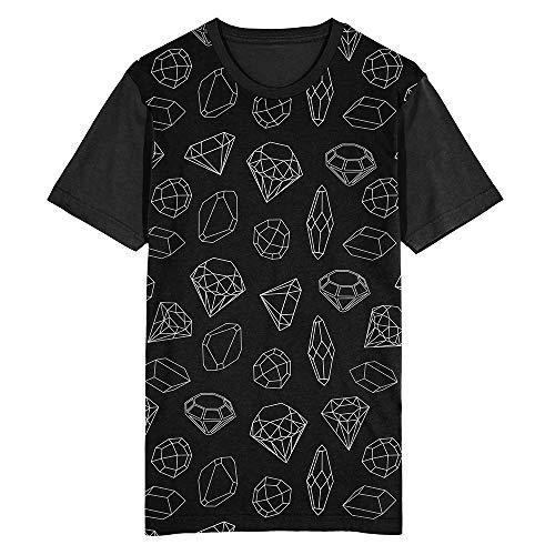 Camiseta Migian Diamantes Sublimada Tamanho:P;Cor:Preto;Genero:Masculino