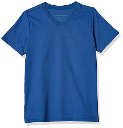 Camiseta Gola V Unissex; basicamente; Azul Oceano 4