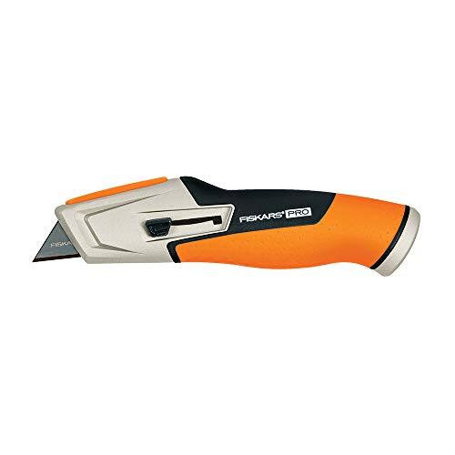 Estilete Fiskars 770020-1001 Pro, lâmina retrátil, laranja/preto