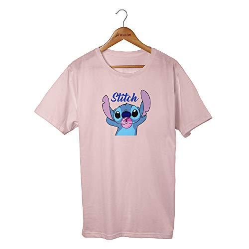 Camiseta T-shirt Lilo E Stitch Chiclete Desenho Retro (GG, ROSA)