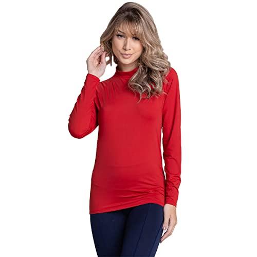 Blusa Térmica Com Proteção UV Feminina Tamanho:M;Cor:Vermelho;Gênero:Mulher