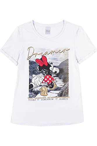 Camiseta Manga Curta, Feminino, Disney, Branco, GG