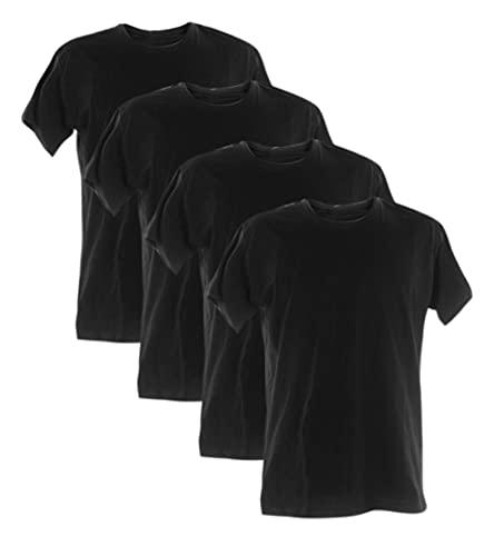 Kit 4 Camisetas 100% Algodão 30.1 Penteadas (Preta, G)