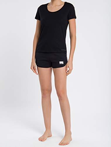 Kit 2 camisetas meia malha, Calvin Klein, Feminino, Preto, GG