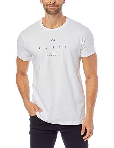 Camiseta Básica Cam Silk Mc Straight Line, Rusty, Masculino, Branco, P