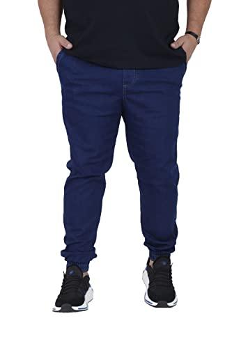 Calça Jogger Masculina Jeans Plus Size (Jeans Escuro, G4)
