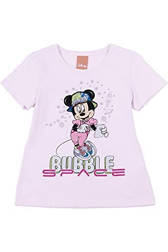 Camiseta Manga Curta, Meninas, Disney, Minnie, Lilás Claro, 4