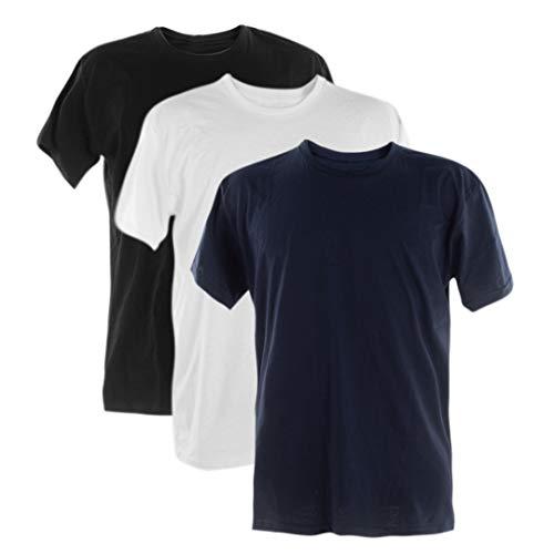 Kit 3 Camisetas 100% Algodão (marinho, Branco, Preto, M)