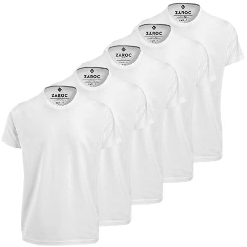 Kit 5 Camisetas Masculinas Slim Fit Básicas Algodão Premium (Brancas, M)