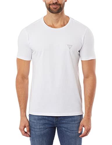GUESS Tring Peq Peito, T Shirt Masculino, Branco (White), XG