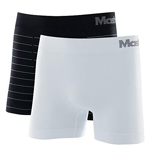 Kit 2 Boxer Micr S/Costura, Masculino, Preto/Branco, P
