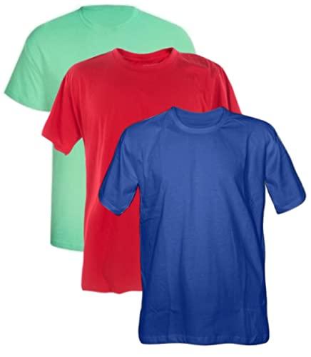 Kit 3 Camisetas Poliester 30.1 (Verde Bebe, Royal Vermelho, EXG)