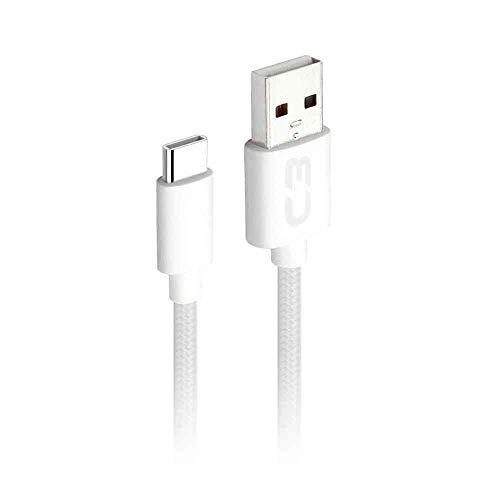 Cabo USB-USB C C3Plus, 2Metros, Branco, 2A, Cb-C21Wh