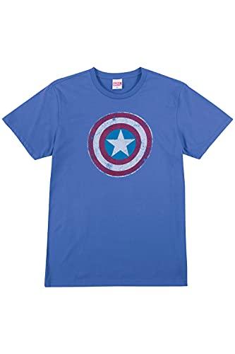 Camiseta Manga Curta Capitão América, Masculino, Marvel, Azul Royal, GG