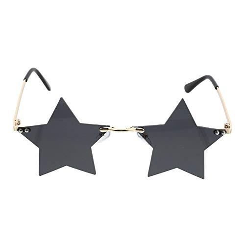 TOYANDONA 1 peça de óculos de sol fashion em formato de estrela com personalidade, sem aro para óculos de festa unissex - cinza, Cinza, 14.5x14.1x5.5cm