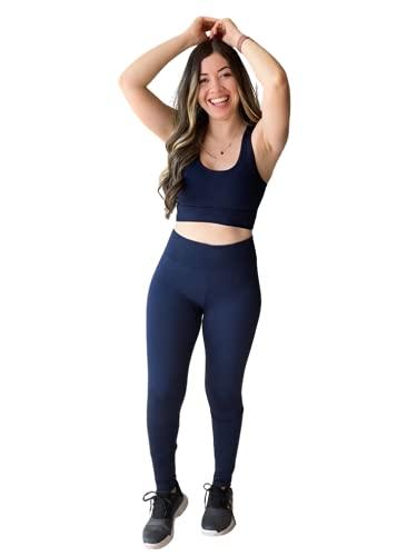 Conjunto Fitness Academia Feminino (top + Legging) (GG, Azul)
