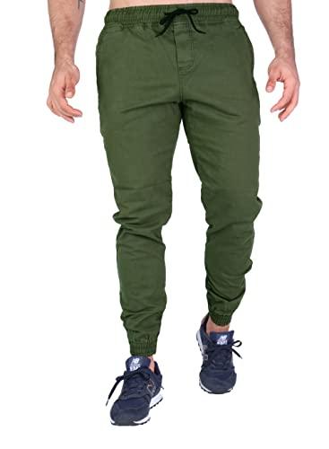 Calça Jogger Masculina Sarja (Verde Militar, P)