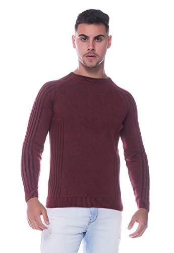 Suéter Masculino Tricô Estonado Genebra 7173-100% Algodão COR:Vermelho;Tamanho:GG;Gênero:Masculino