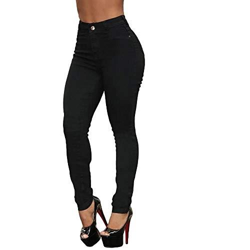 Calça Jeans Feminina Skinny Cintura Alta Preta Cor:Preto;Tamanho:38;