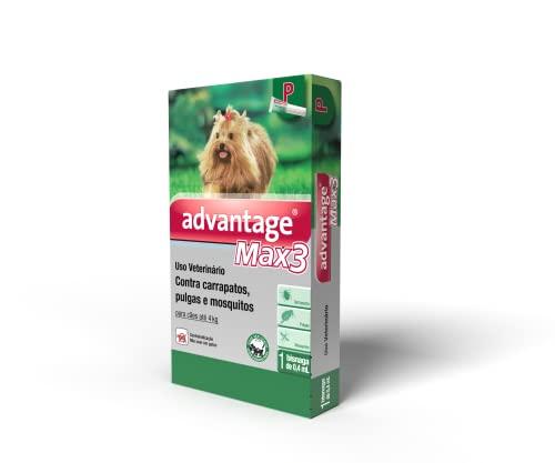 Antipulgas Advantage Max3 Bayer para Cães de até 4kg - 1 Bisnaga de 0,4ml